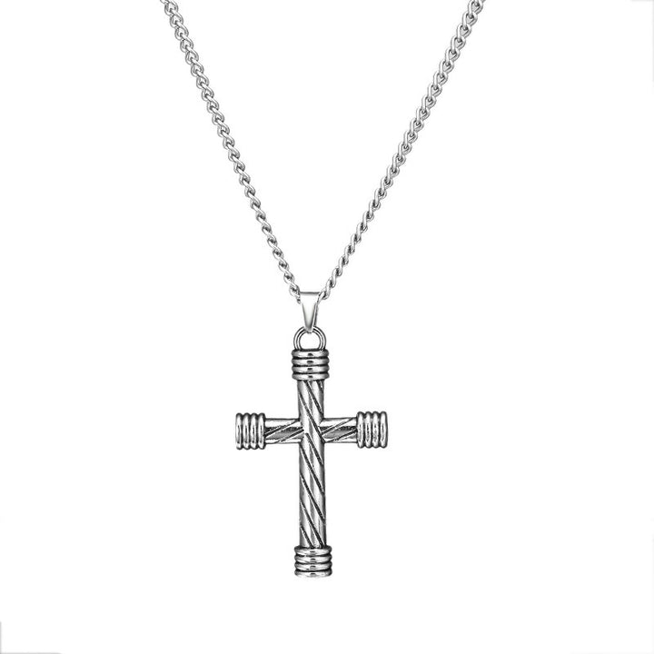 Vintage Cross Pendant Necklace Set Gothic Punk Layered Neck Chain Unisex Streetwear Statement Jewelry