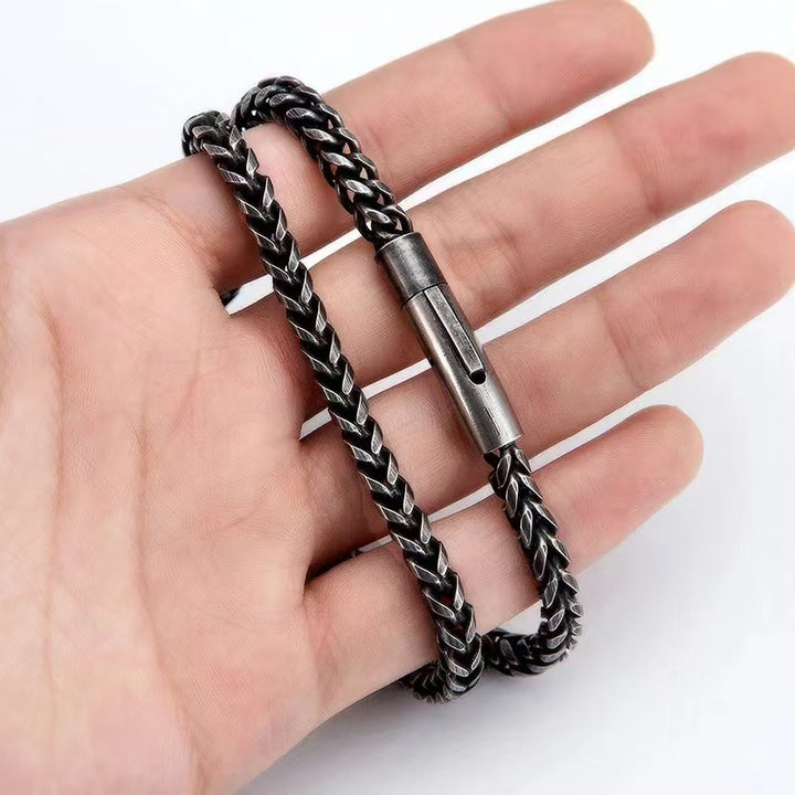 Vintage Blackened Franco Chain Necklace Retro Punk Thick Link Statement Chain For Men Unisex