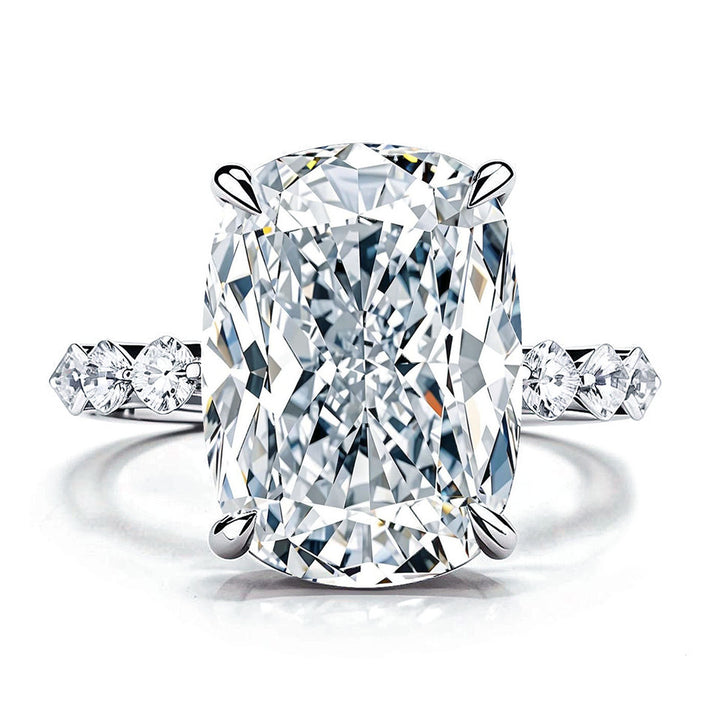 Elongated Cushion Cut Diamond Engagement Ring Women Four Prong Vintage Promise Ring