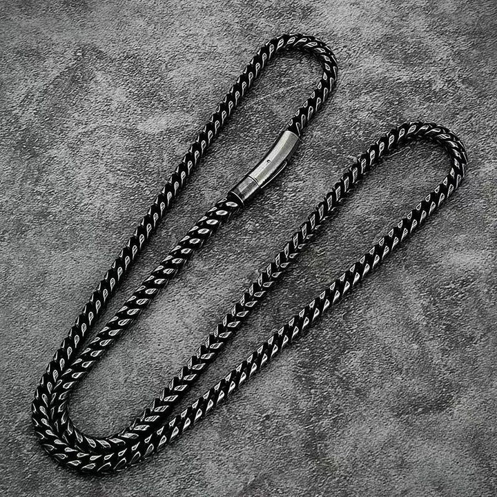 Vintage Blackened Franco Chain Necklace Retro Punk Thick Link Statement Chain For Men Unisex
