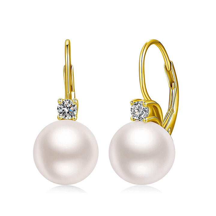 Classic Lever‑back Pearl Drop Earrings Elegant Daily Wear Earrings For Women