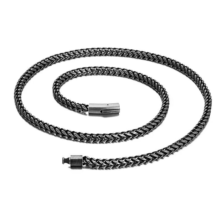 Vintage Blackened Franco Chain Necklace Retro Punk Thick Link Statement Chain For Men Unisex