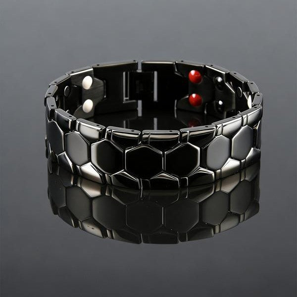 Diamond Sphere Hexagon Men Bracelet Wide Detachable Magnetic Four-in-One Wristband Couple Statement Hand Jewelry For Men Daily Dating Party