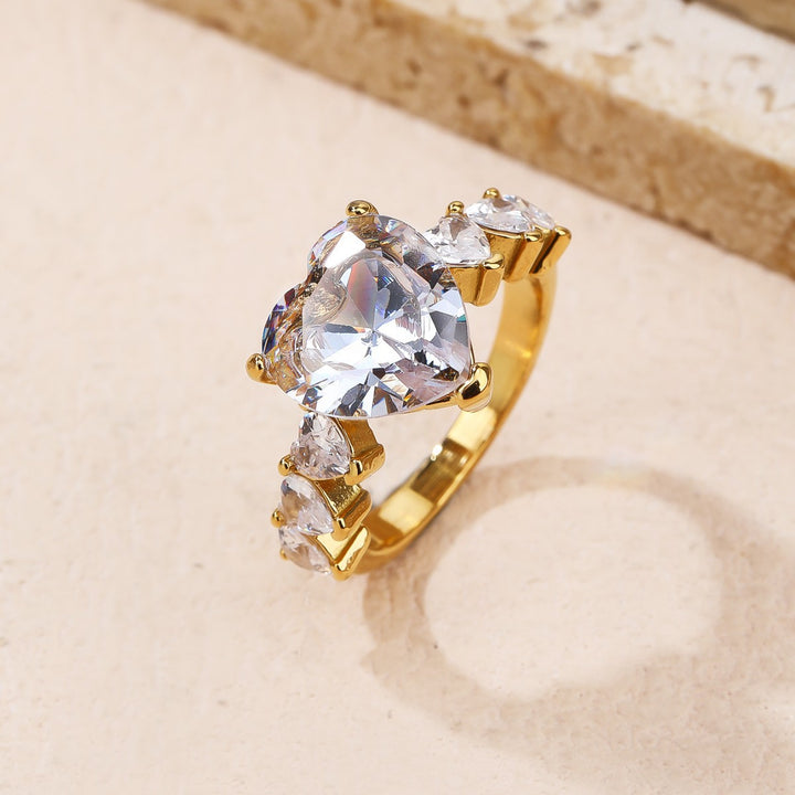 Heart Cut Diamond Statement Ring Women Promise Engagement Ring Romantic Love Anniversary Fashion Jewelry
