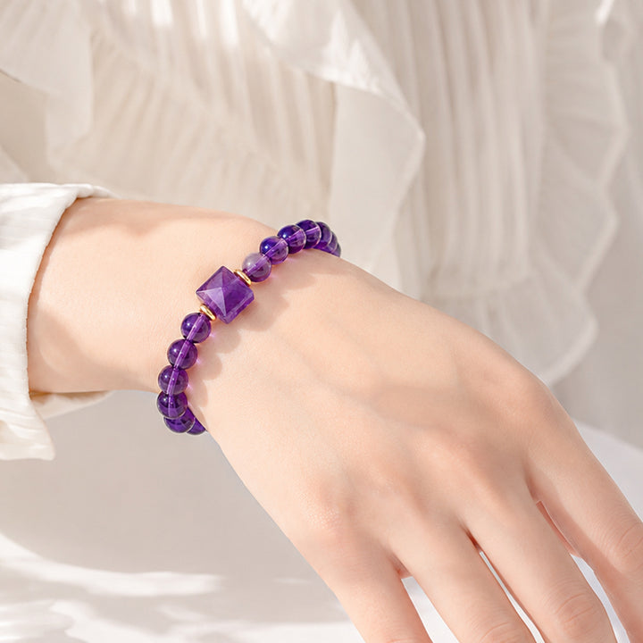 Amethyst Beaded Bracelet Handmade Wrist Jewelry Boost Confidence & Charm Bracelet For Women