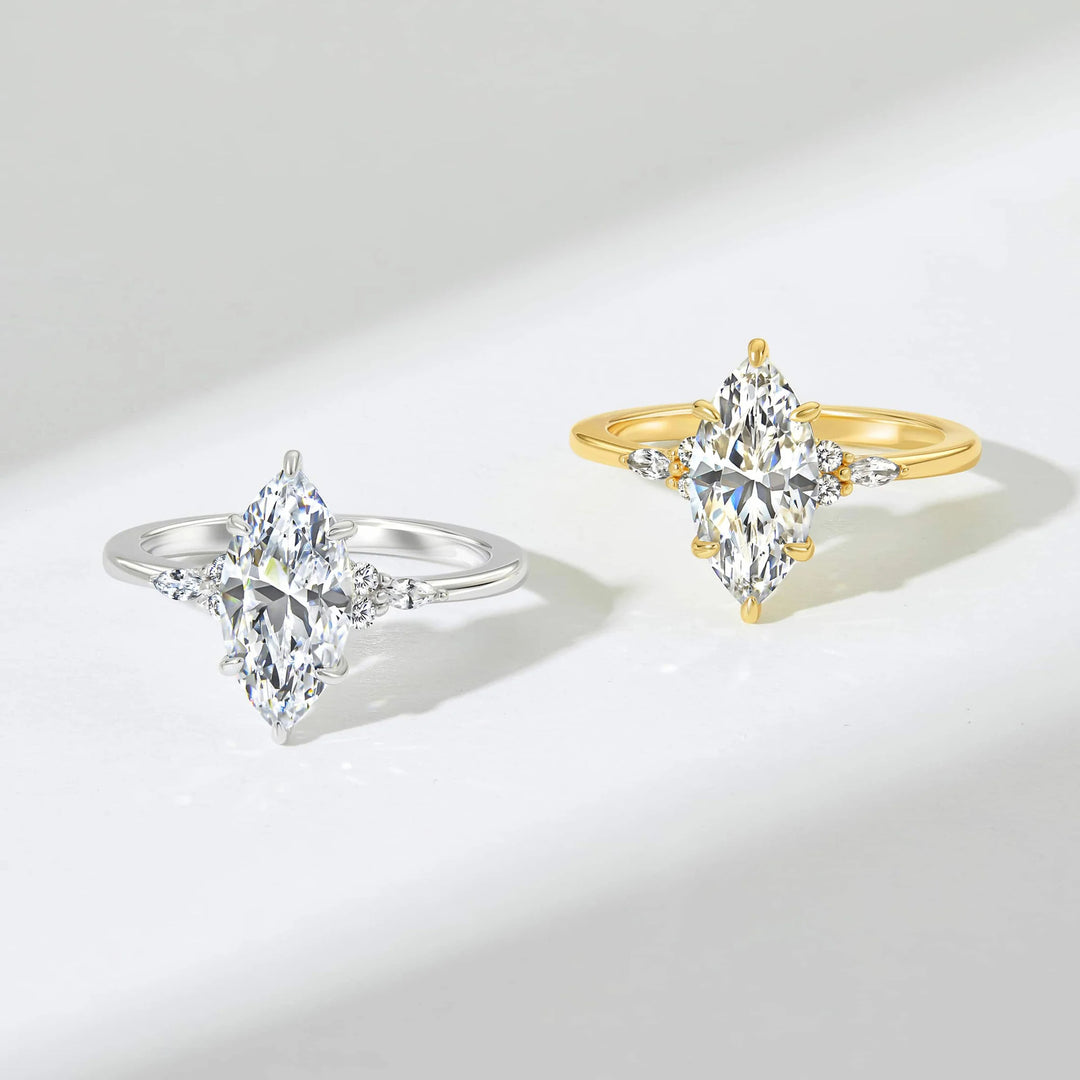 Marquise Cut Diamond Bridal Ring Set For Women Engagement Wedding Promise Stackable Jewelry