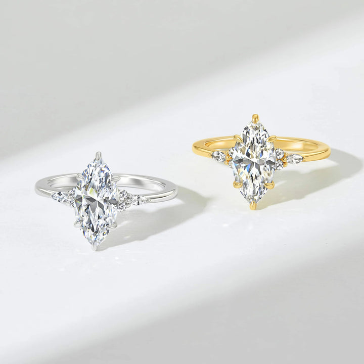 Marquise Cut Diamond Bridal Ring Set For Women Engagement Wedding Promise Stackable Jewelry