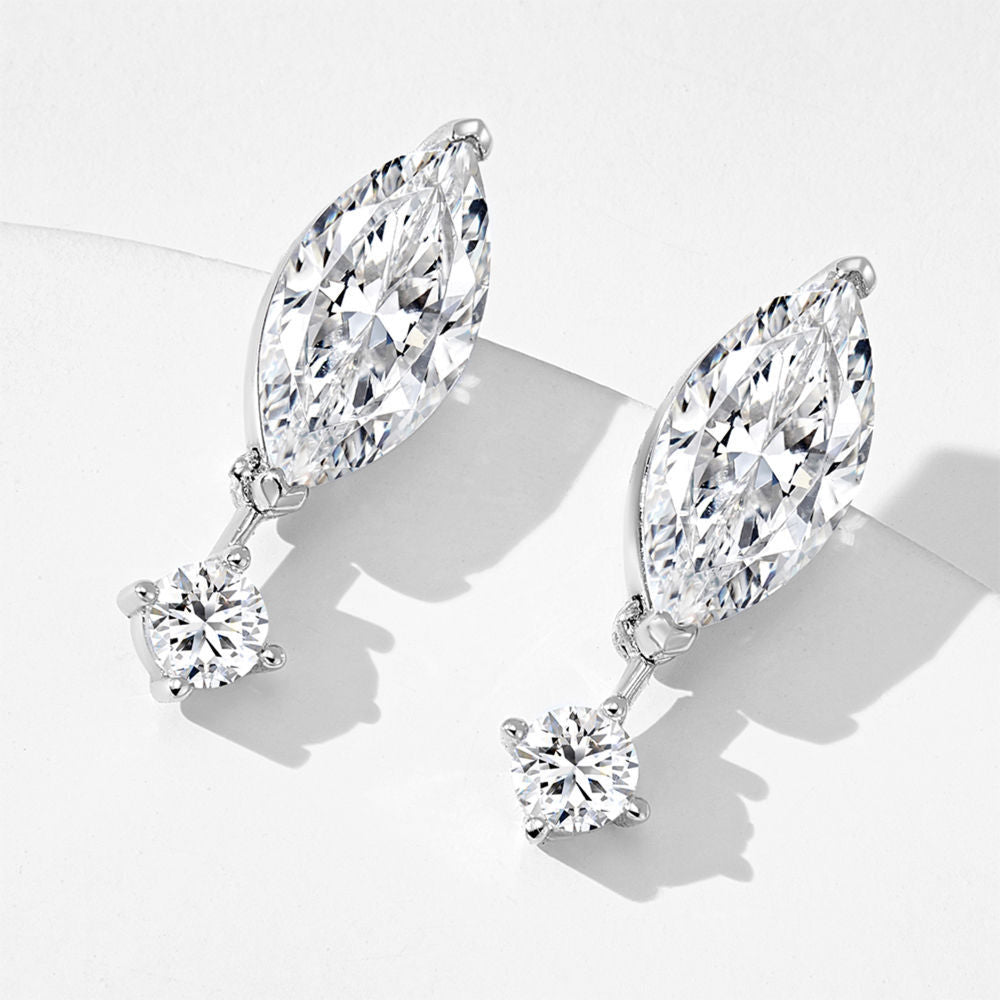 Marquise‑Cut Diamond Drop Earrings, Minimalist Elegant Earrings For Women