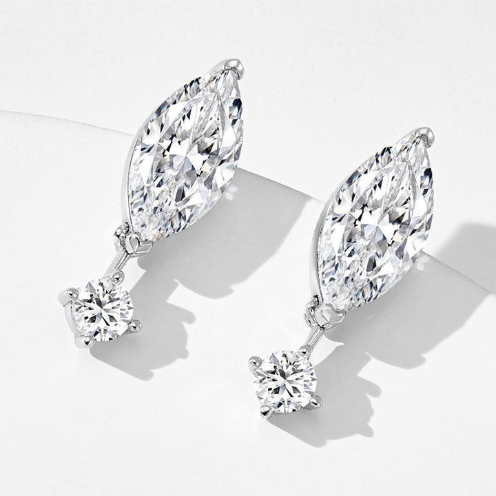 Marquise‑Cut Diamond Drop Earrings, Minimalist Elegant Earrings For Women
