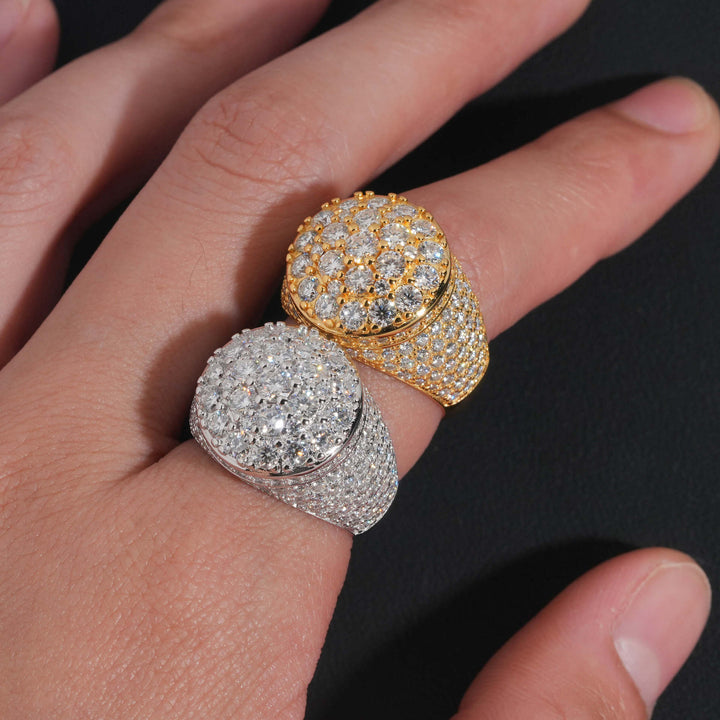 Dome‑Shaped Full‑Pave Wide Heavy‑Weight Hip‑Hop Men’s Ring