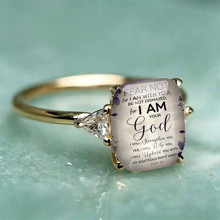 Bible Verse Inspirational Quote Statement Ring Faith Floral Rectangle Ring For Women