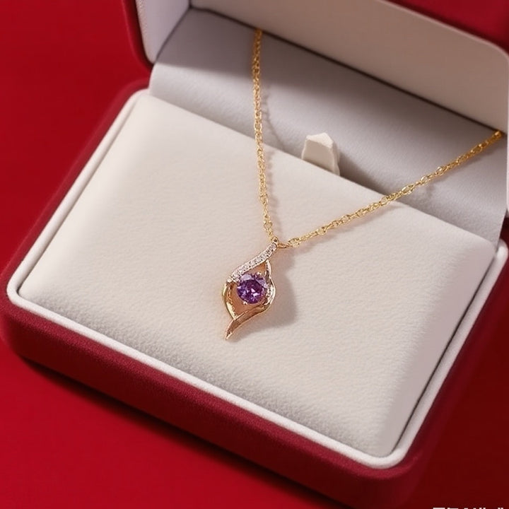 Twisted Curve Diamond Pendant Necklace Women Elegant Statement Solitaire Fashion Wedding Anniversary Gift Jewelry