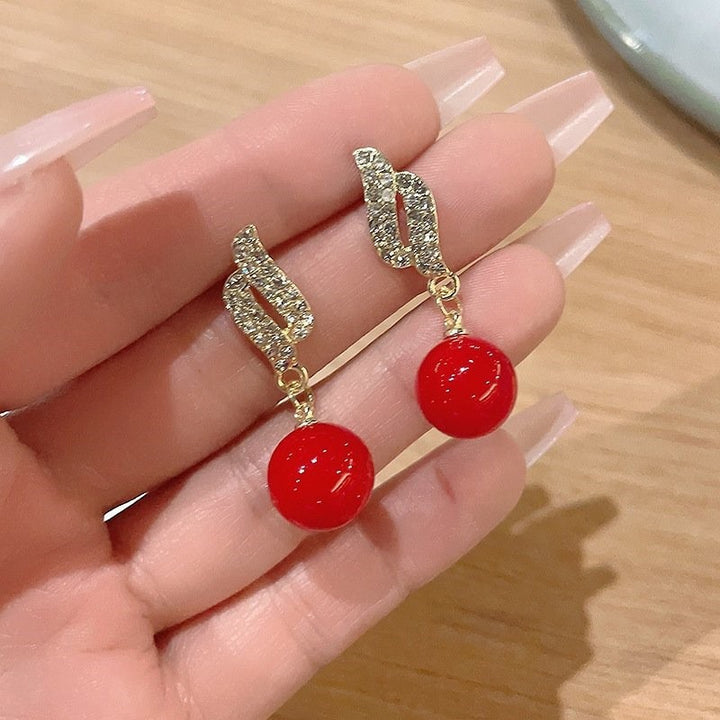 Twisted Ribbon Diamond Pearl Drop Earrings Sterling Silver Ear Pin 18K Gold Plated Elegant Statement Dangle Earrings For Women Wedding Banquet Jewelry