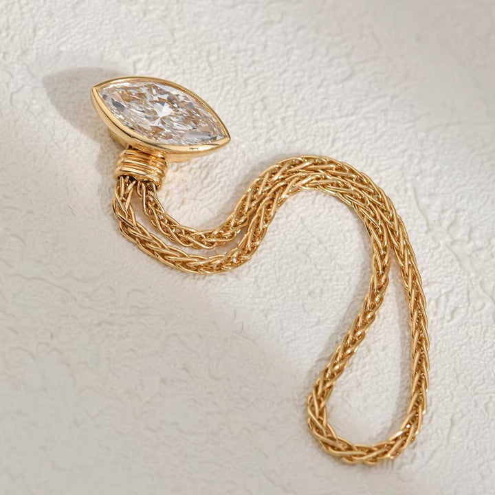 Vintage Marquise Diamond Soft Ring Minimalist Unique Stackable Pull Adjustable Index Finger Ring