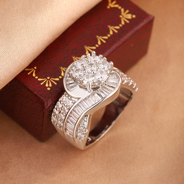 Twist Cluster Diamond Statement Ring For Women Wedding Engagement Party Luxury Cocktail Jewelry