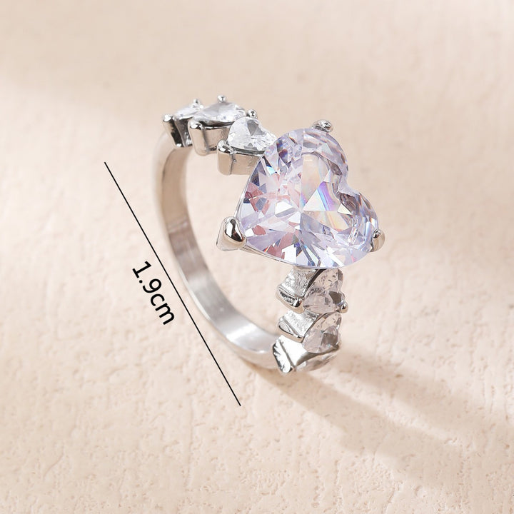 Heart Cut Diamond Statement Ring Women Promise Engagement Ring Romantic Love Anniversary Fashion Jewelry