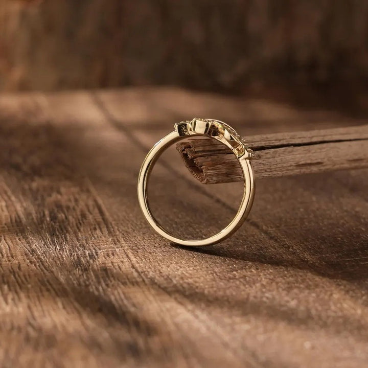 Cross Infinity Symbol Diamond Ring Elegant Twisted Design Ladies Band