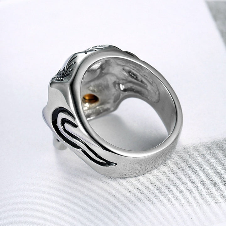 Diamond Skull Ring Cool Punk Mens Ring Halloween Fashion Jewelry