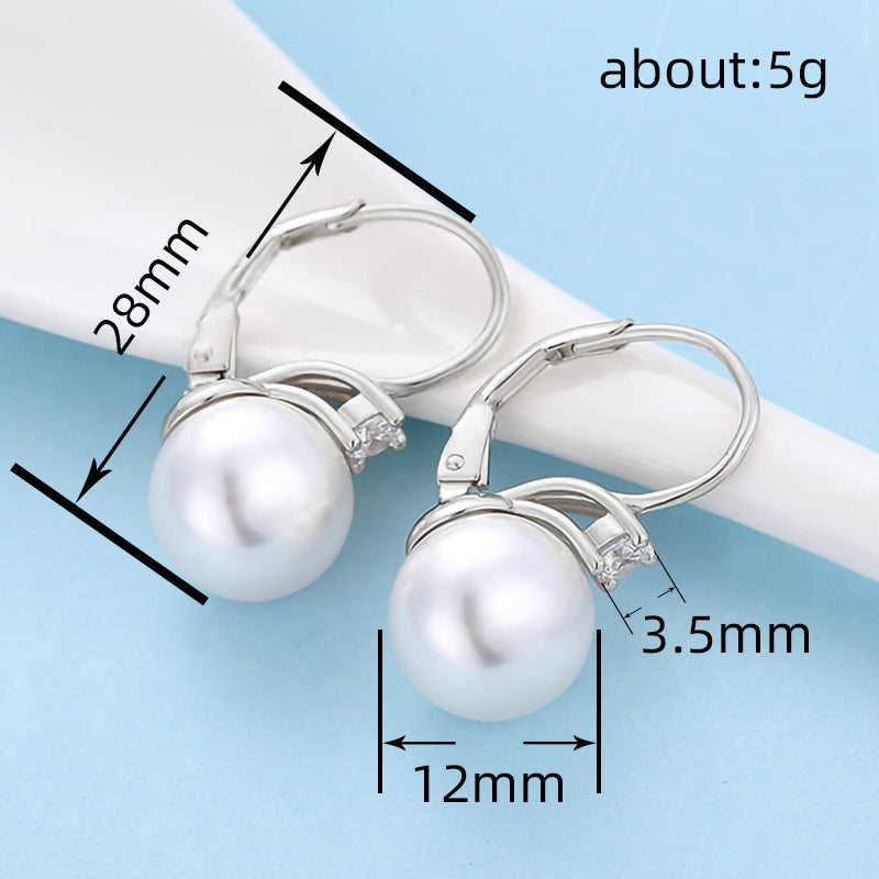 Classic Lever‑back Pearl Drop Earrings Elegant Daily Wear Earrings For Women