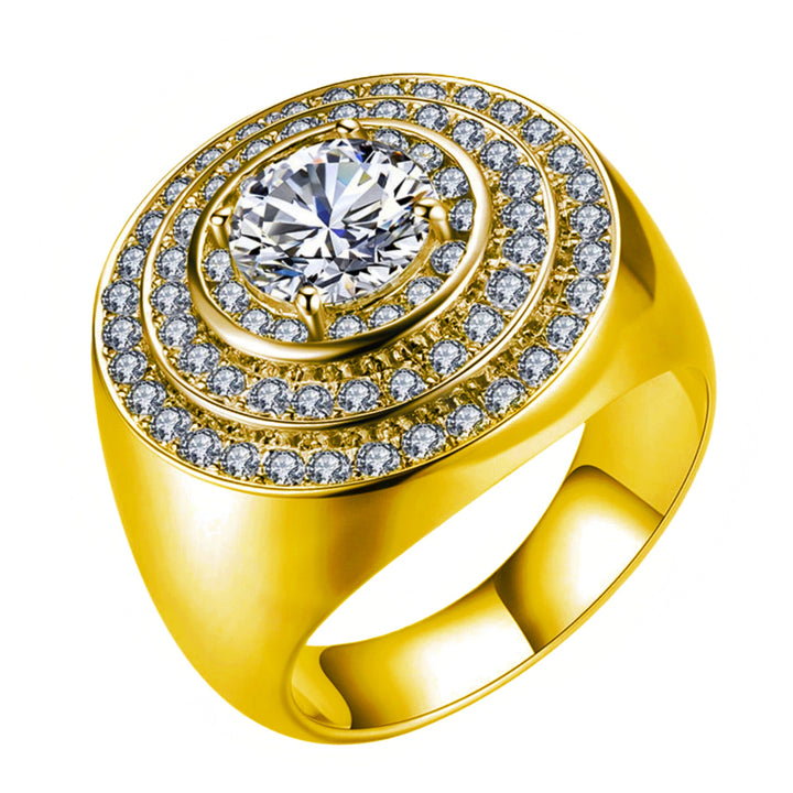 Multi Layer Halo Cluster Diamond Ring Bold Thick Hip Hop Mens Finger Ring