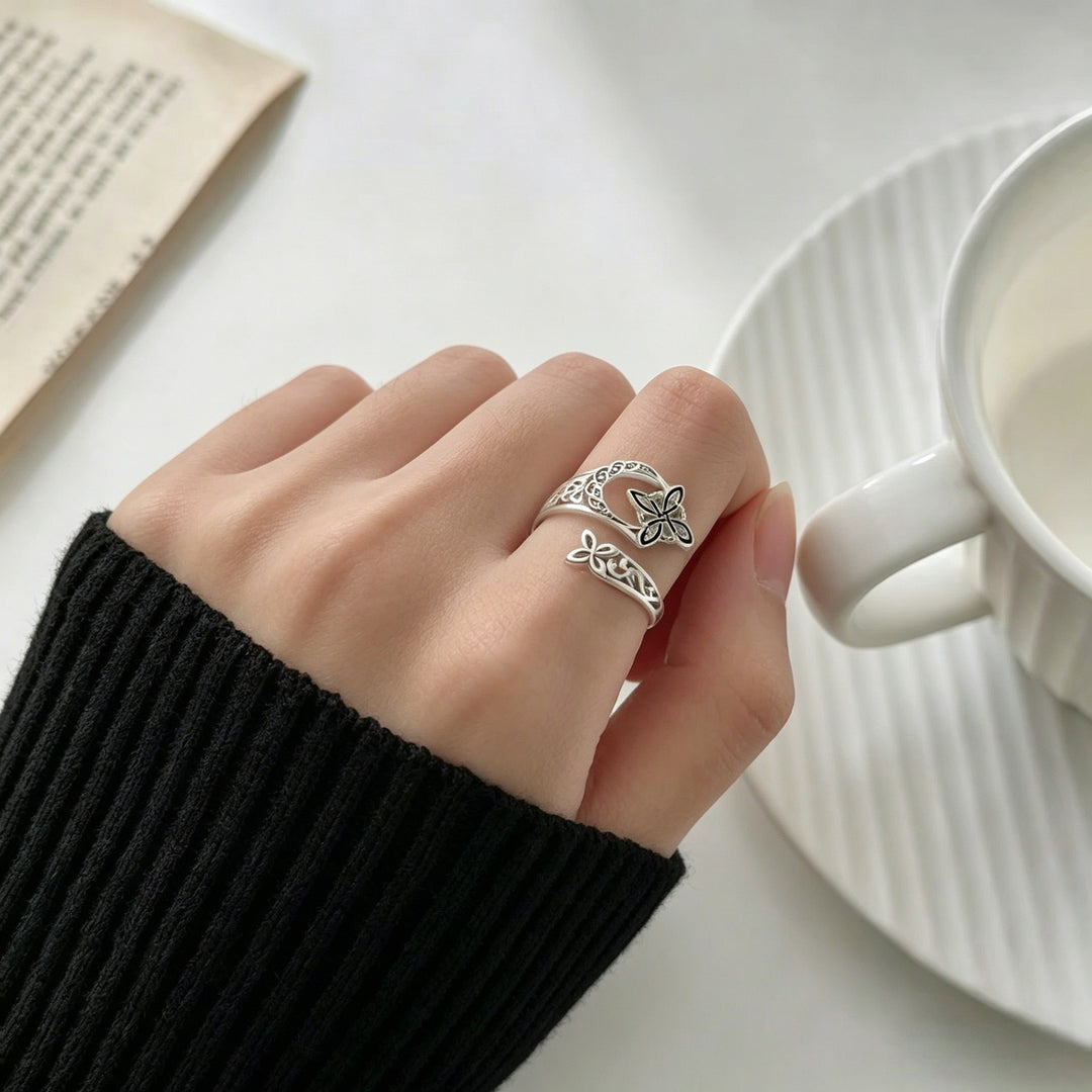 Celtic Knot Moon Open Ring Retro Ethnic Style Personalized Finger Ring