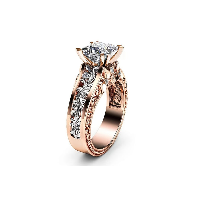 Vintage Celtic Pattern Couple Jewelry Ring Set Ornate Carved Diamond Wedding Band For Lovers