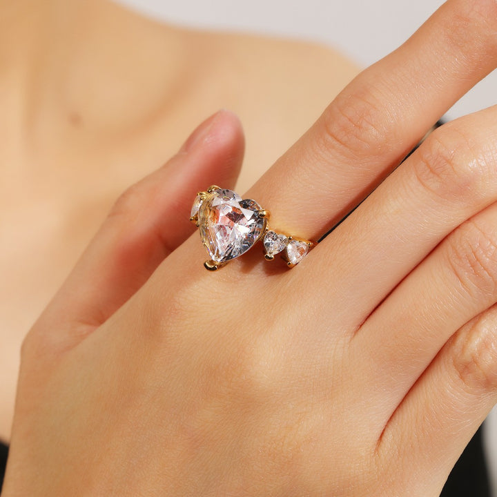 Heart Cut Diamond Statement Ring Women Promise Engagement Ring Romantic Love Anniversary Fashion Jewelry