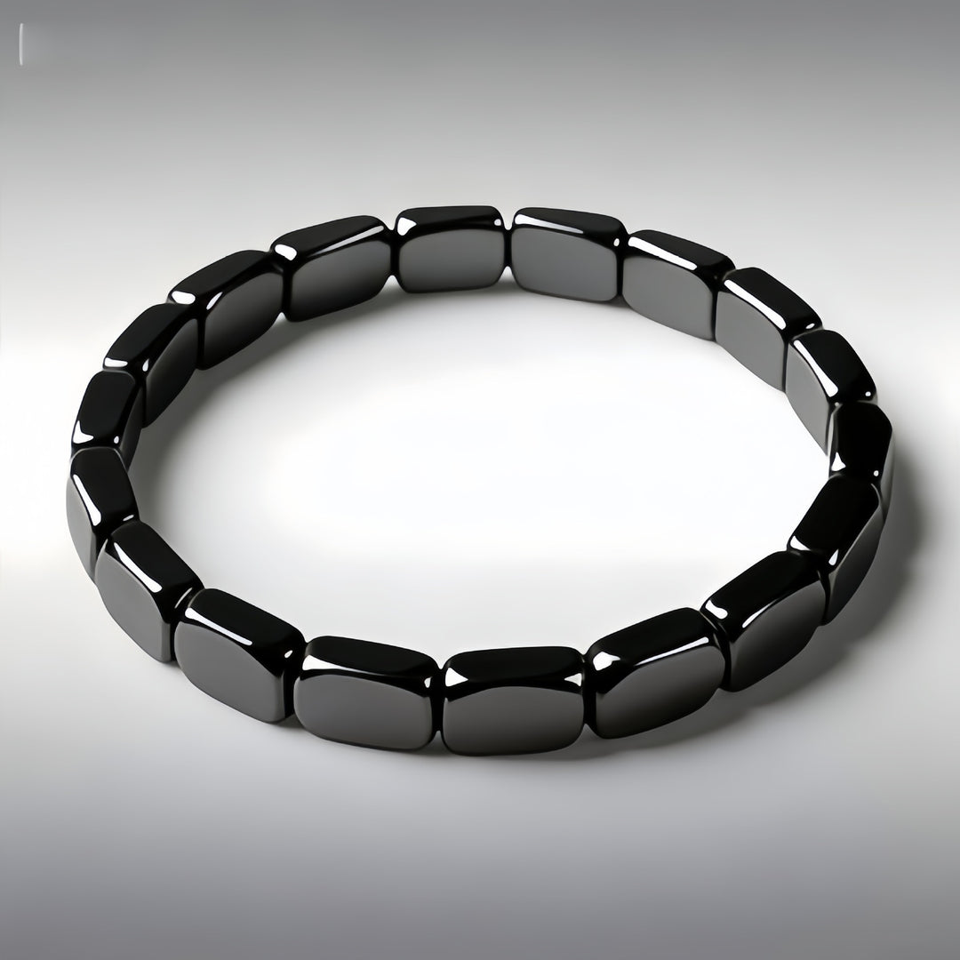 Hot Selling Elastic Square Apple Shape Hematite Beaded Bracelet Unisex Stackable Fashion Jewelry