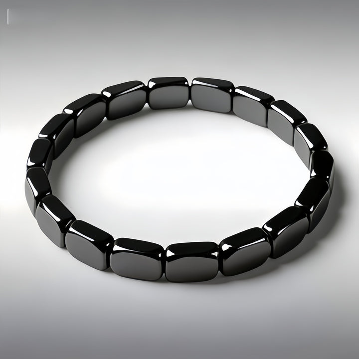 Hot Selling Elastic Square Apple Shape Hematite Beaded Bracelet Unisex Stackable Fashion Jewelry