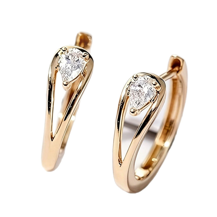 Pear Cut Diamond Hoop Earrings Women Elegant Minimalist Huggie Earring Multi Color Stone Wedding Party Daily Fashion Jewelry