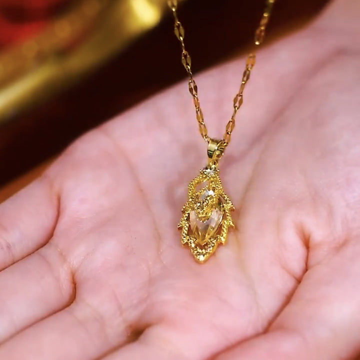 Marquise Diamond Pendant Jewelry Set Vintage Drop Earring And Necklace Bridal Statement Jewelry