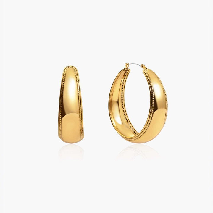 Wide Band Hoop Earrings Pure Silver Ear Pin Vintage Textured Large Circle Earrings For Women