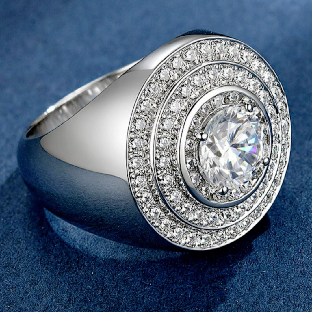 Multi Layer Halo Cluster Diamond Ring Bold Thick Hip Hop Mens Finger Ring