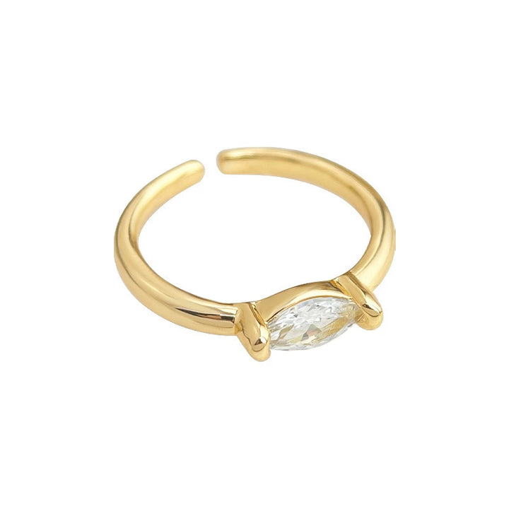 Marquise Diamond Open Adjustable Ring Minimalist Ladies Stacking Ring
