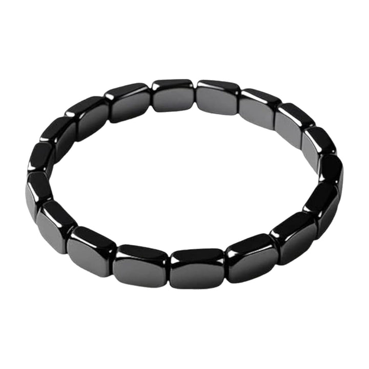 Hot Selling Elastic Square Apple Shape Hematite Beaded Bracelet Unisex Stackable Fashion Jewelry