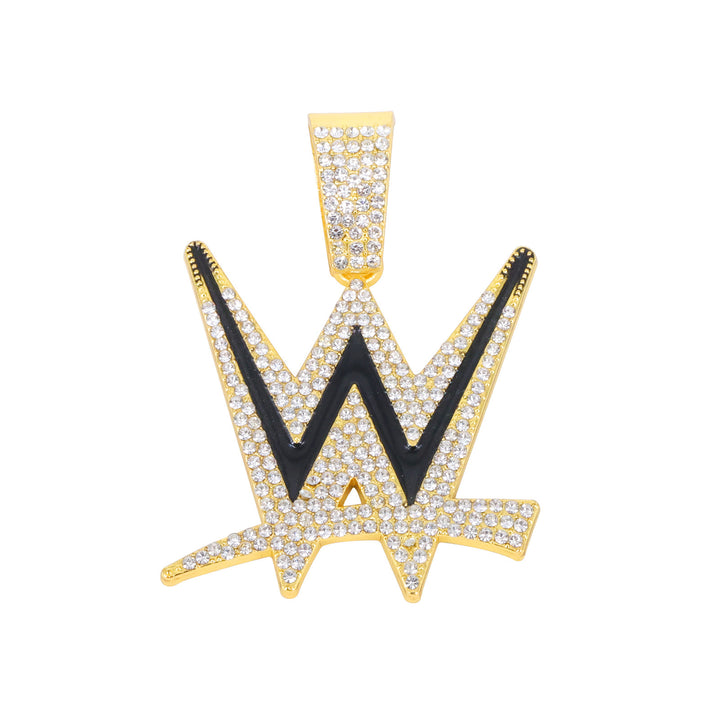 Iced Out Lightning Star Pendant Necklace Cuban Chain Hip Hop Diamond Necklace For Men Women