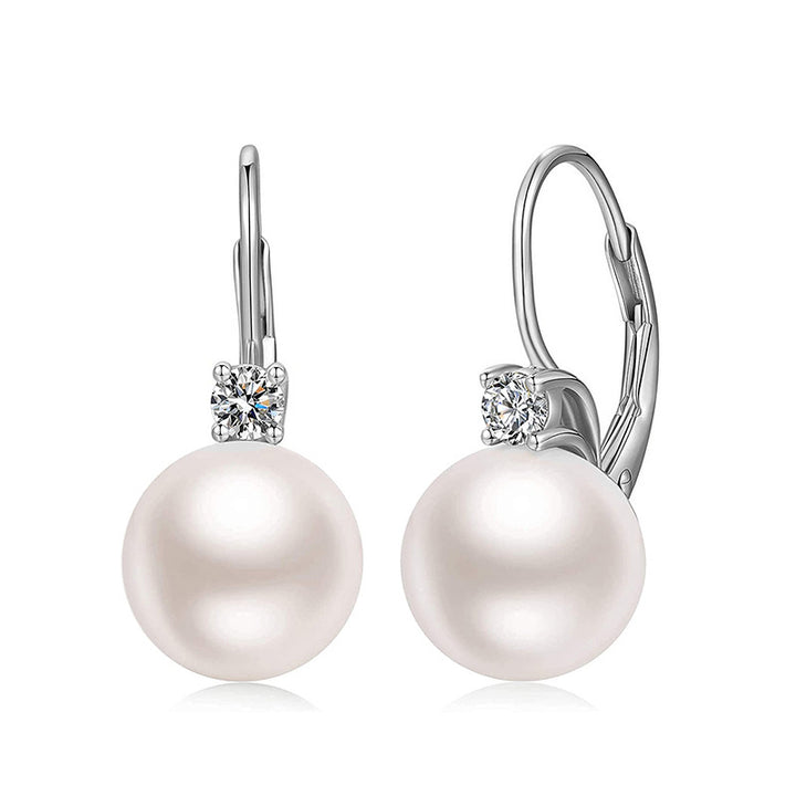 Classic Lever‑back Pearl Drop Earrings Elegant Daily Wear Earrings For Women