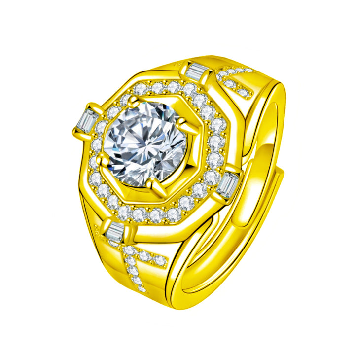 Pavé Diamond Open Adjustable Ring Minimalist Luxury Temperament Band