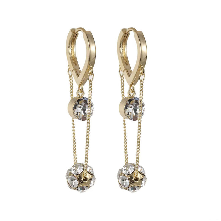 Heart Shape Hoop Drop Earrings Pure Silver Ear Pin Diamond Tassel Chain Dangle Earrings For Women