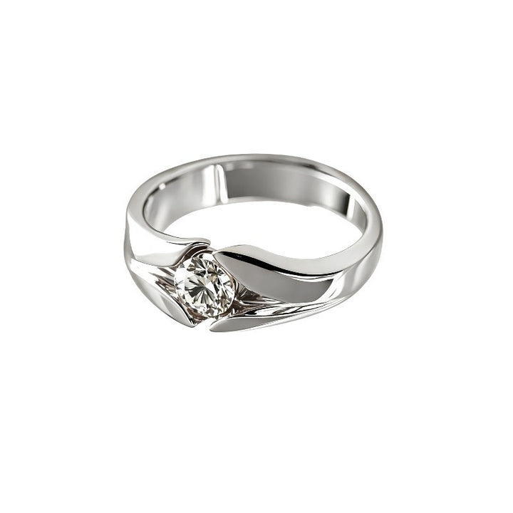 Minimalist Couple Jewelry Ring Gold Silver Tone Light Luxury Fashion Band Engagement Wedding Gift Accessory