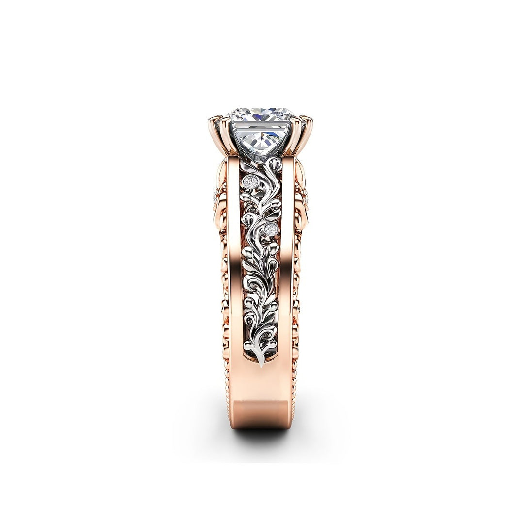 Vintage Celtic Pattern Couple Jewelry Ring Set Ornate Carved Diamond Wedding Band For Lovers