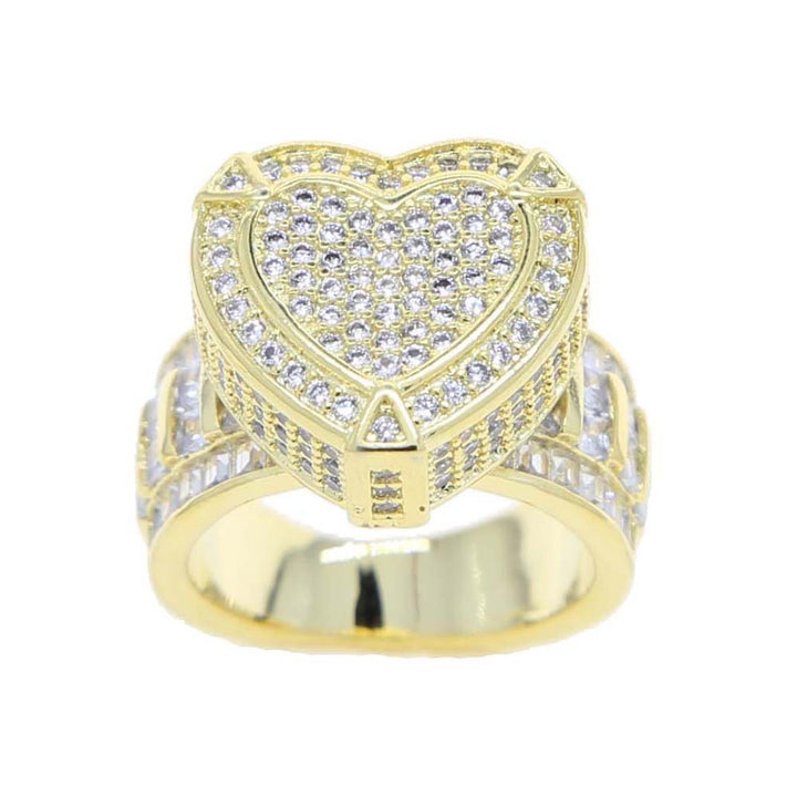 Heart Shape Diamond Ring Iced Out Statement Ring Hip Hop Promise Ring Bold Luxury Cocktail Fine Jewelry