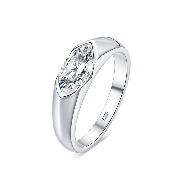 arquise Diamond Signet Ring Minimalist Bold Solitaire Statement Ring Unisex Classic Wedding Band