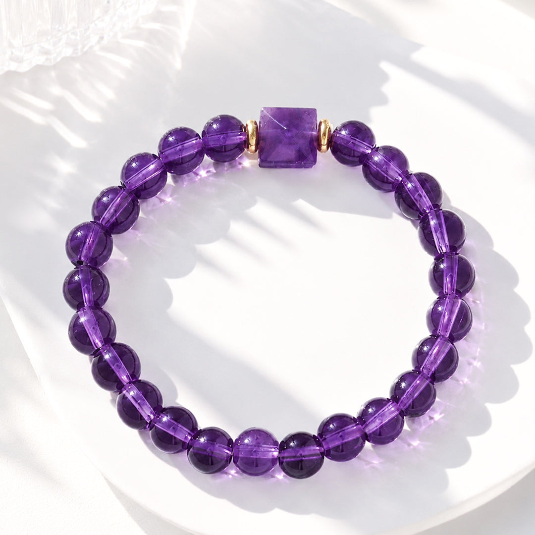 Amethyst Beaded Bracelet Handmade Wrist Jewelry Boost Confidence & Charm Bracelet For Women