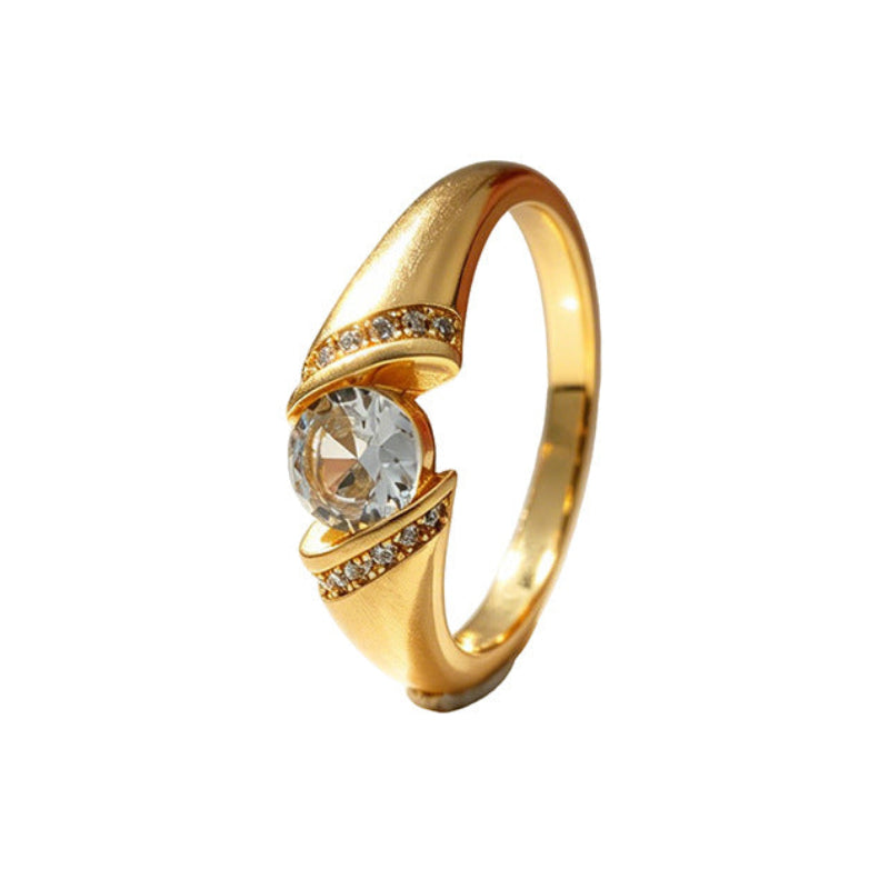 Modern Twist Solitaire Diamond Ring Minimalist Statement Jewelry For Women
