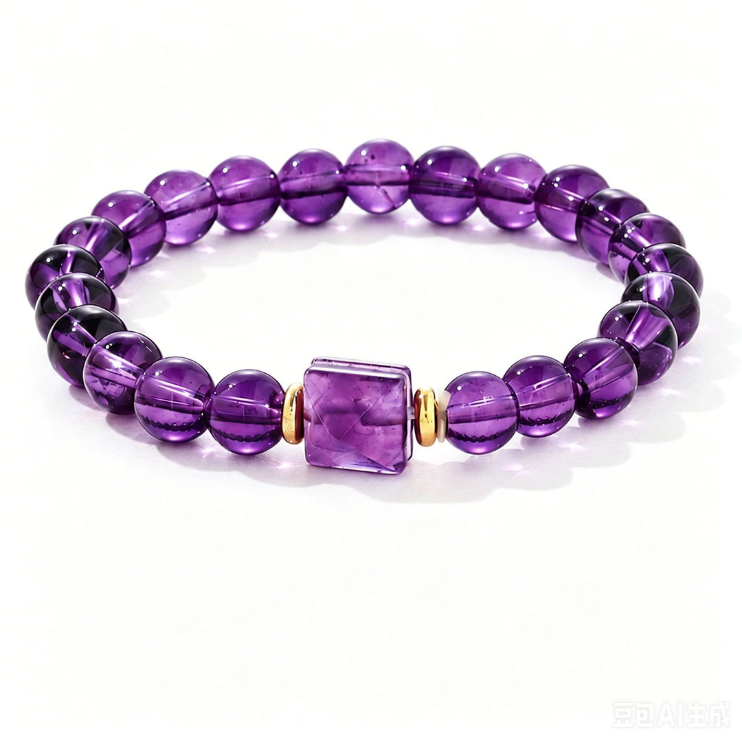 Amethyst Beaded Bracelet Handmade Wrist Jewelry Boost Confidence & Charm Bracelet For Women