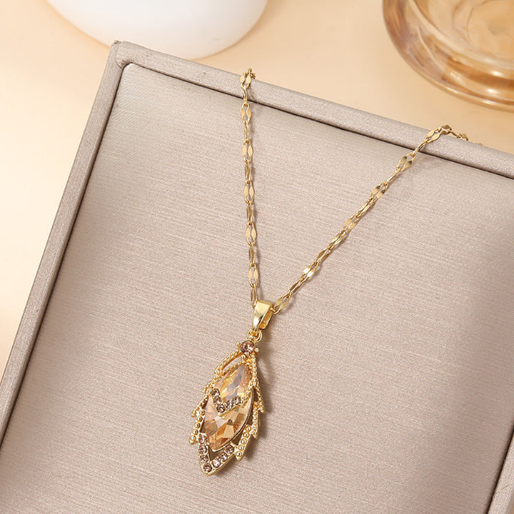 Marquise Diamond Pendant Jewelry Set Vintage Drop Earring And Necklace Bridal Statement Jewelry