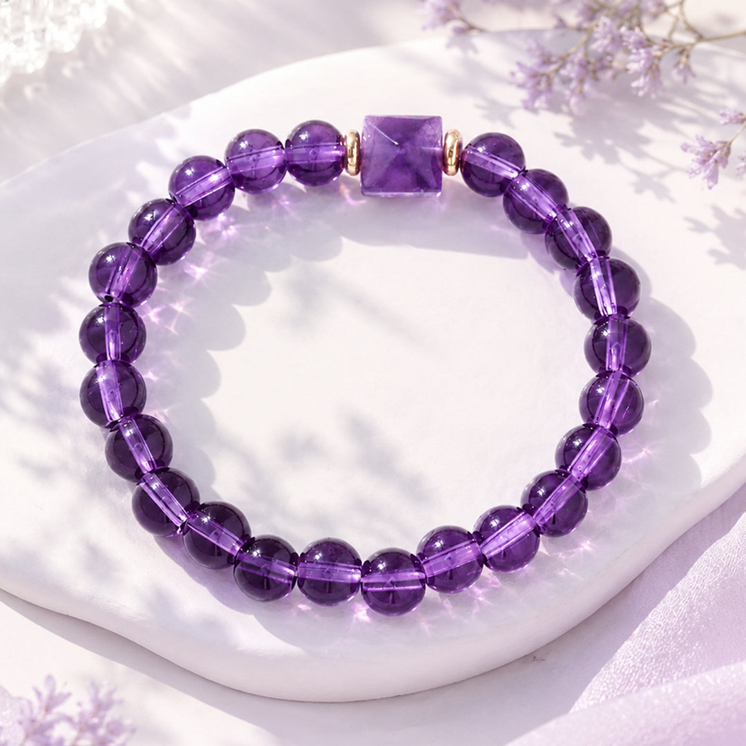 Amethyst Beaded Bracelet Handmade Wrist Jewelry Boost Confidence & Charm Bracelet For Women