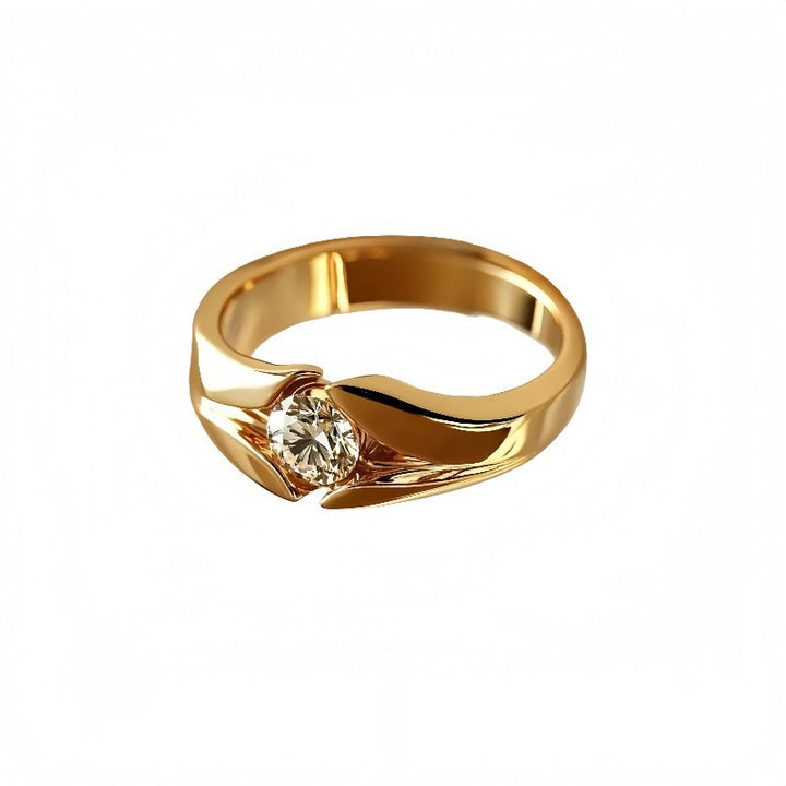Minimalist Couple Jewelry Ring Gold Silver Tone Light Luxury Fashion Band Engagement Wedding Gift Accessory