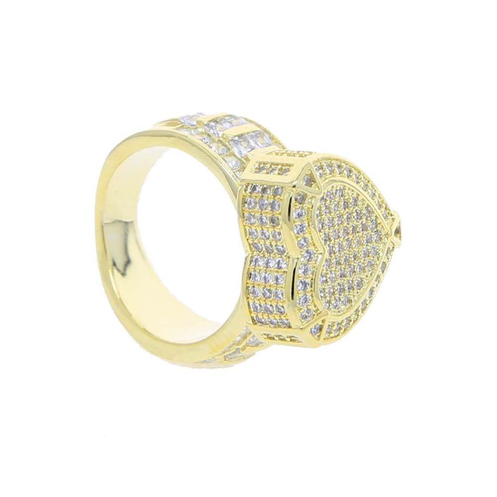 Heart Shape Diamond Ring Iced Out Statement Ring Hip Hop Promise Ring Bold Luxury Cocktail Fine Jewelry
